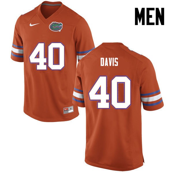 Florida Gators Men #40 Jarrad Davis College Football Jersey Orange